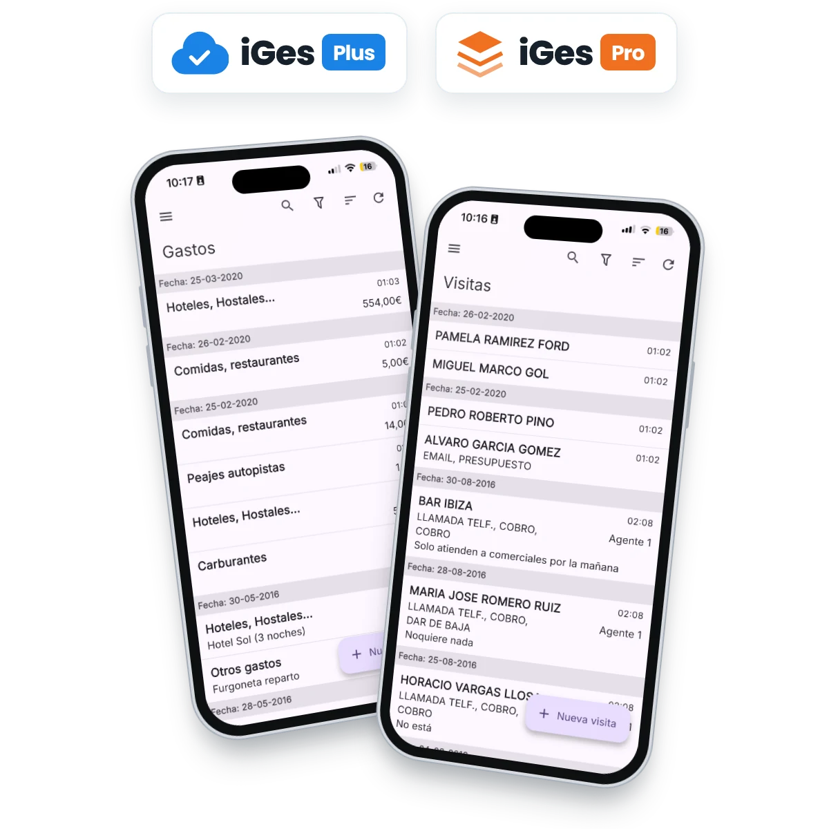 Control de visitas, cobros y gastos en iGes Plus y Pro