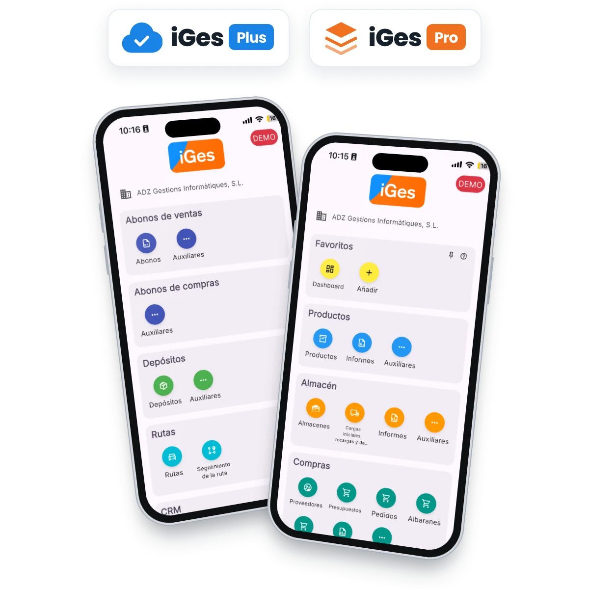 Productos, almac&eacute;n, compras y abonos en iGes Plus y Pro
